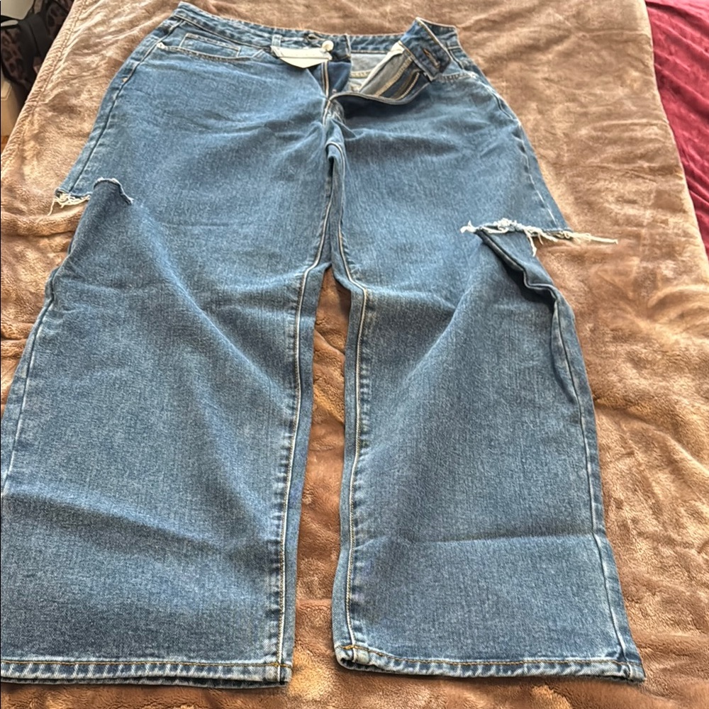 Stylish Blue Distressed Jeans